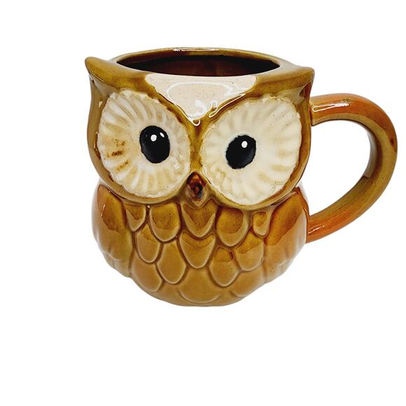 Cracker Barrel Stoneware Brown 3D Owl Ceramic Coffee- Tea Mug - Picture 1 of 7